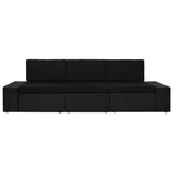 Vidaxl driezitsbank sectioneel poly rattan zwart