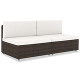Vidaxl tweezitsbank sectioneel poly rattan bruin
