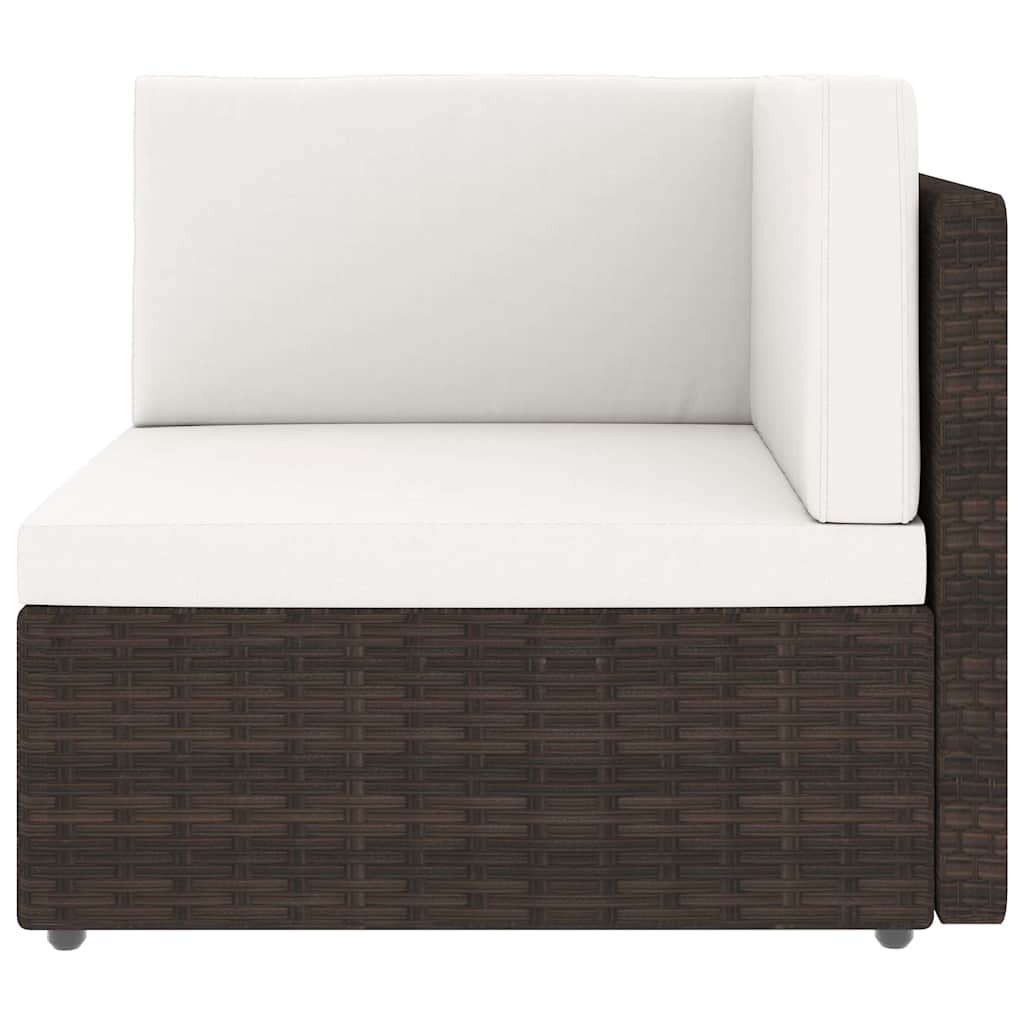 Vidaxl tweezitsbank sectioneel poly rattan bruin