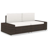 Vidaxl tweezitsbank sectioneel poly rattan bruin