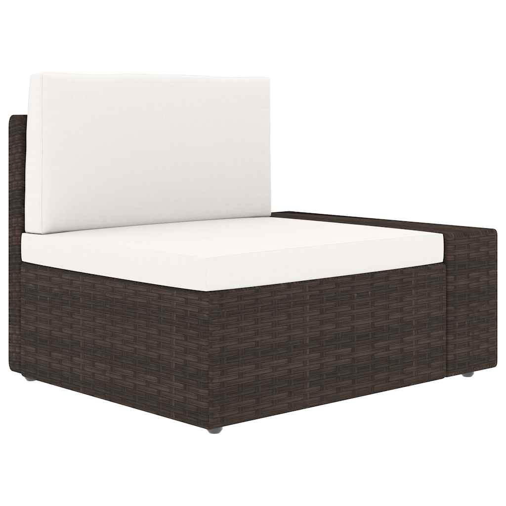 Vidaxl tweezitsbank sectioneel poly rattan bruin