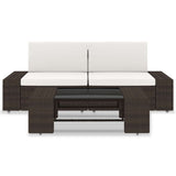 Vidaxl 3-delige loungeset poly rattan bruin