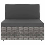 Vidaxl middenbank sectioneel poly rattan grijs