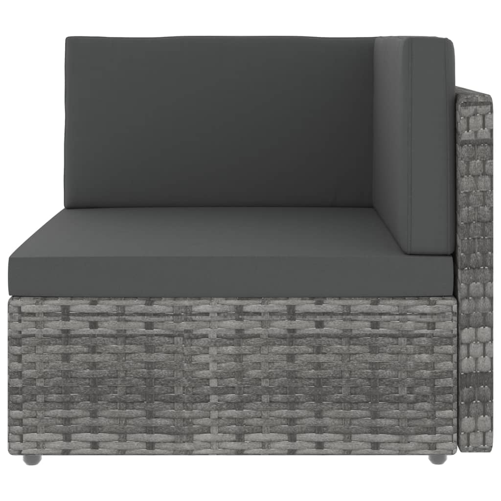 Vidaxl hoekbank sectioneel poly rattan grijs