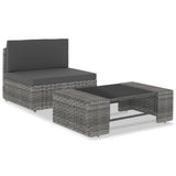 Vidaxl 2-delige loungeset poly rattan grijs