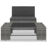 Vidaxl 2-delige loungeset poly rattan grijs
