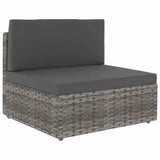 Vidaxl tweezitsbank sectioneel poly rattan grijs
