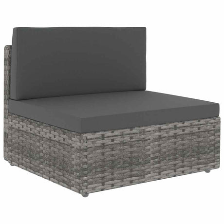 Vidaxl tweezitsbank sectioneel poly rattan grijs
