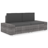 Vidaxl tweezitsbank sectioneel poly rattan grijs