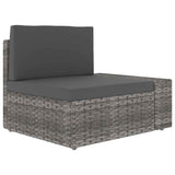 Vidaxl driezitsbank sectioneel poly rattan grijs