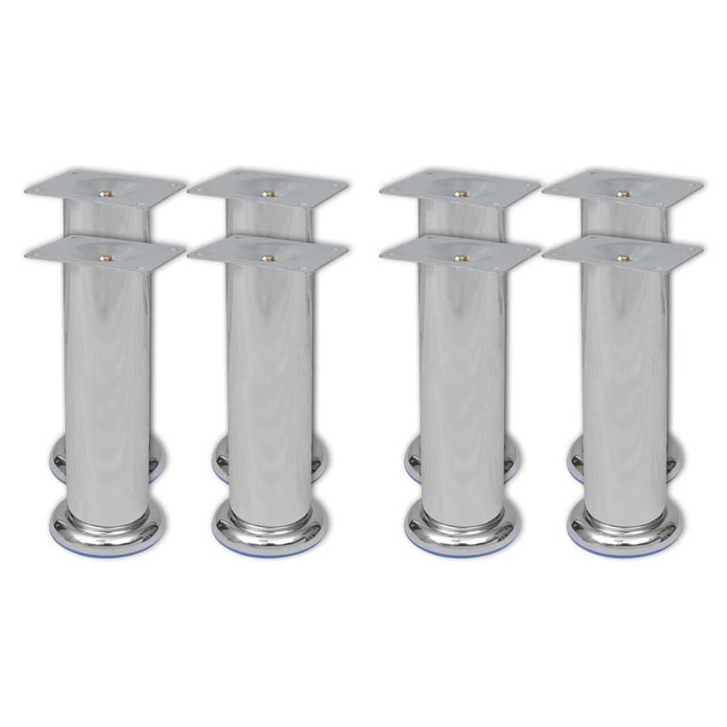 Vidaxl bankpoten 8 st rond 180 mm chroomkleurig