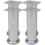 Vidaxl bankpoten 8 st rond 180 mm chroomkleurig