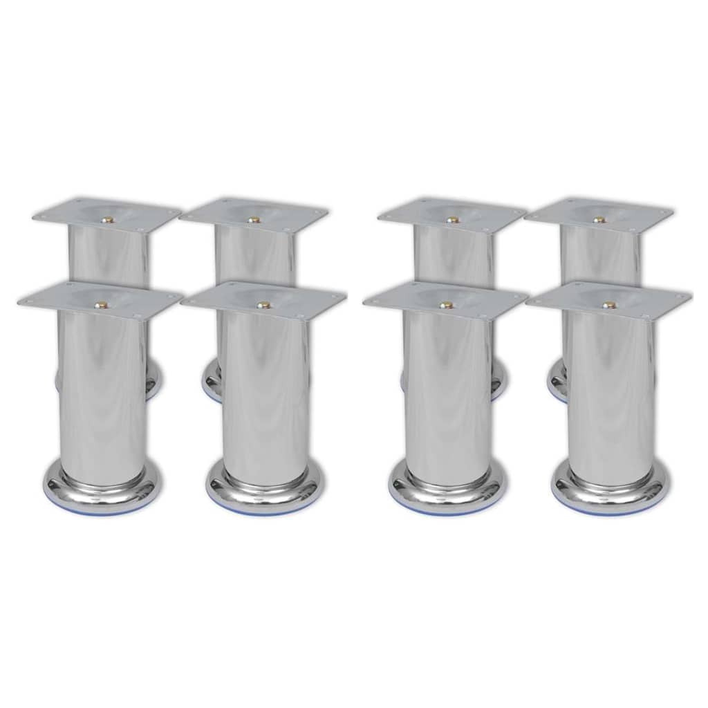 Vidaxl bankpoten 8 st rond 120 mm chroomkleurig