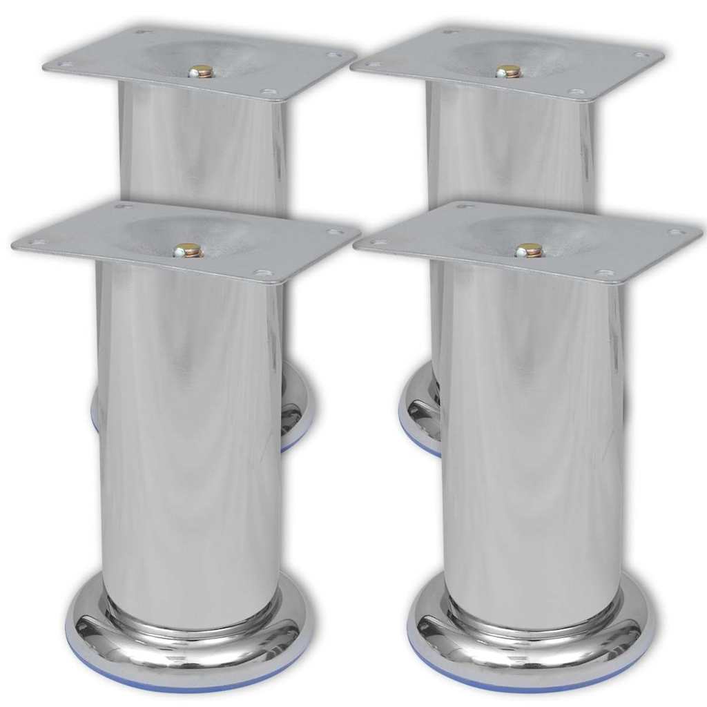 Vidaxl bankpoten 8 st rond 120 mm chroomkleurig