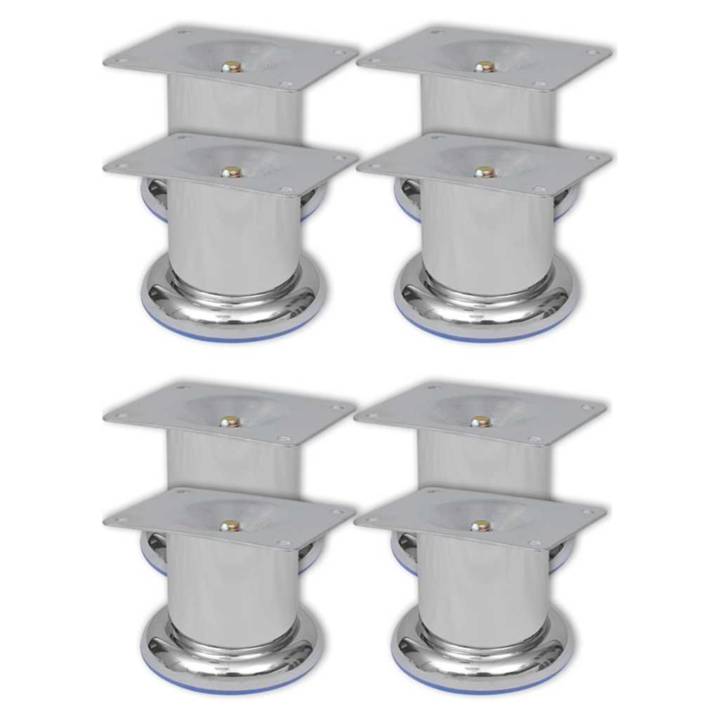 Vidaxl bankpoten 8 st rond 60 mm chroomkleurig