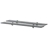 Vidaxl schappen zwevend 2 st 80x10 cm 8 mm glas