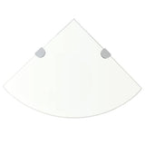 Vidaxl hoekschappen 2 st met chromen dragers 35x35 cm glas transparant