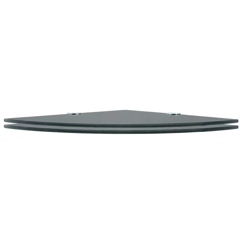 Vidaxl hoekschappen 2 st met chromen dragers 25x25 cm glas zwart