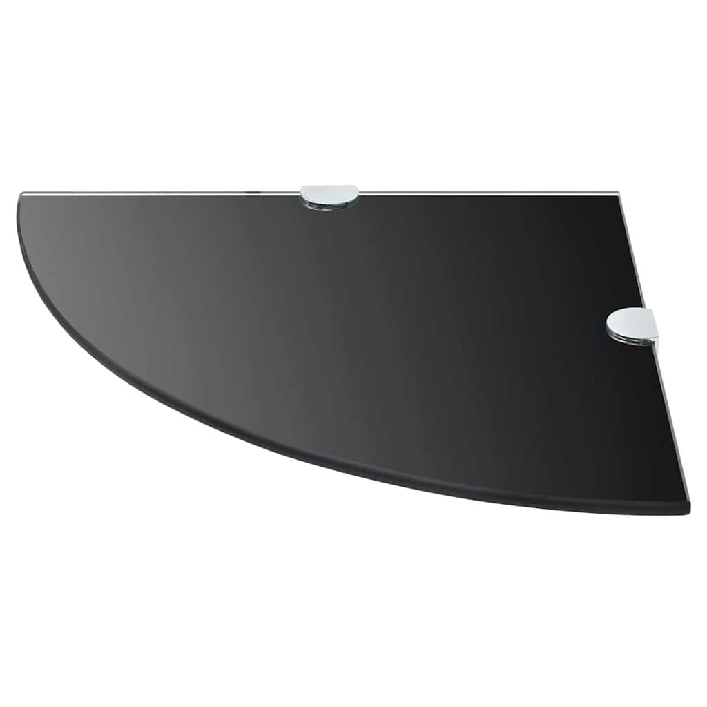 Vidaxl hoekschappen 2 st met chromen dragers 35x35 cm glas zwart