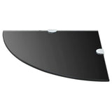 Vidaxl hoekschappen 2 st met chromen dragers 35x35 cm glas zwart