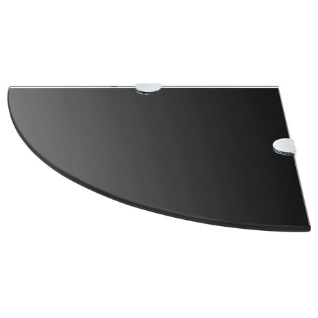 Vidaxl hoekschappen 2 st met chromen dragers 35x35 cm glas zwart