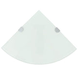 Vidaxl hoekschappen 2 st met chromen dragers 25x25 cm glas wit
