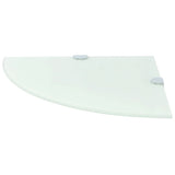 Vidaxl hoekschappen 2 st met chromen dragers 25x25 cm glas wit
