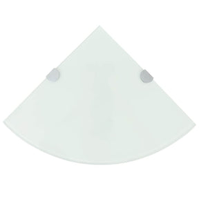 Vidaxl hoekschappen 2 st met chromen dragers 35x35 cm glas wit