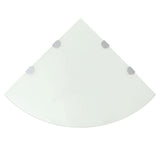 Vidaxl hoekschappen 2 st met chromen dragers 45x45 cm glas wit