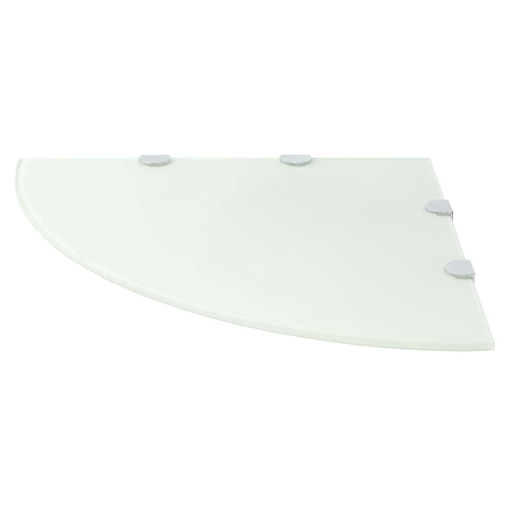 Vidaxl hoekschappen 2 st met chromen dragers 45x45 cm glas wit