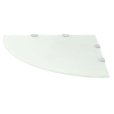 Vidaxl hoekschappen 2 st met chromen dragers 45x45 cm glas wit