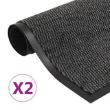 Vidaxl droogloop tappetini 2 pc rettangolare trapuntato 40x60 cm antracite