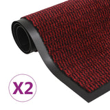 Vidaxl droogloop tappetini 2 pc rettangolare trapuntato 40x60 cm rosso