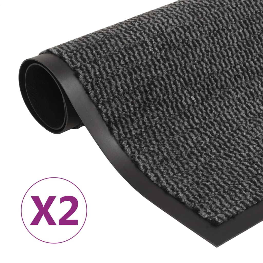 Vidaxl Droogloop mats 2 pc rectangular tufting 60x90 cm anthracite