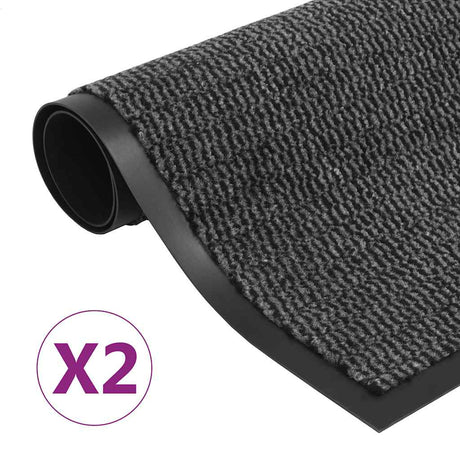 Vidaxl droogloopmatten 2 st rechthoekig getuft 60x90 cm antraciet