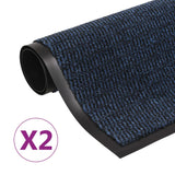 Vidaxl Droogloop mats 2 st rectangular tufting 60x90 cm blue