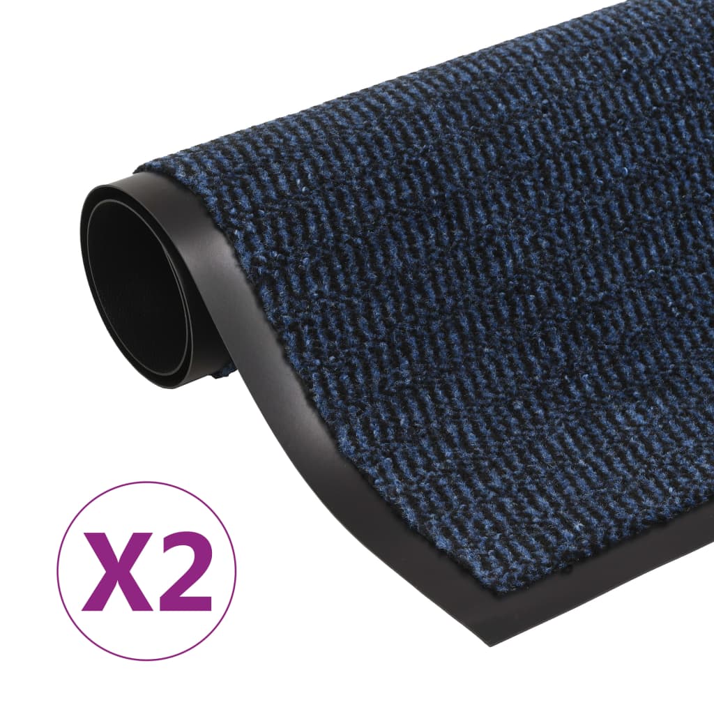 Vidaxl Droogloop Mats 2 PC Rektangulær tuftet 90x150 cm blå