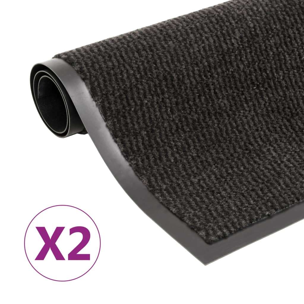 Vidaxl Droogloop Mats 2 St ťungázový tufting 120x180 cm černá