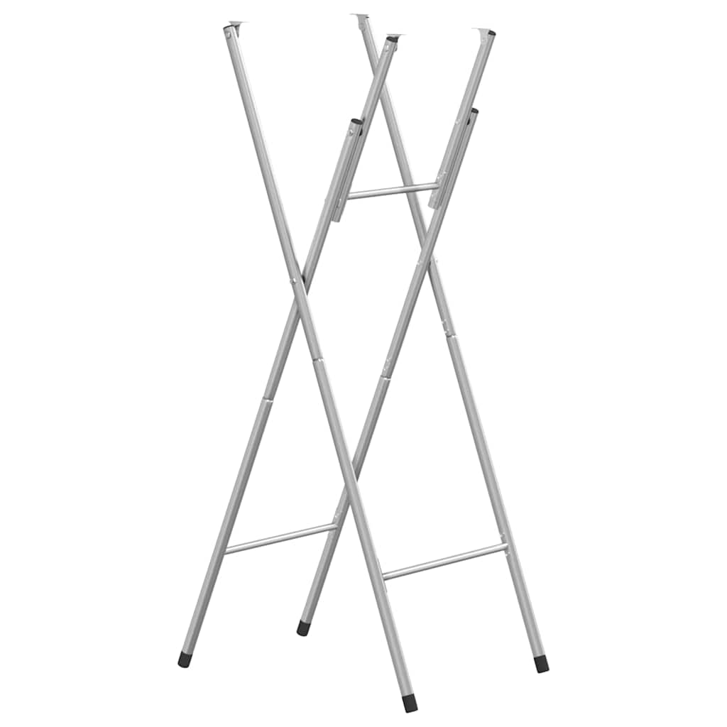 Vidaxl bartafelpoten inklapbaar 45x53x108 cm staal zilverkleurig