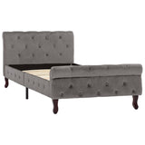 Vidaxl bedframe fluweel grijs 90x200 cm