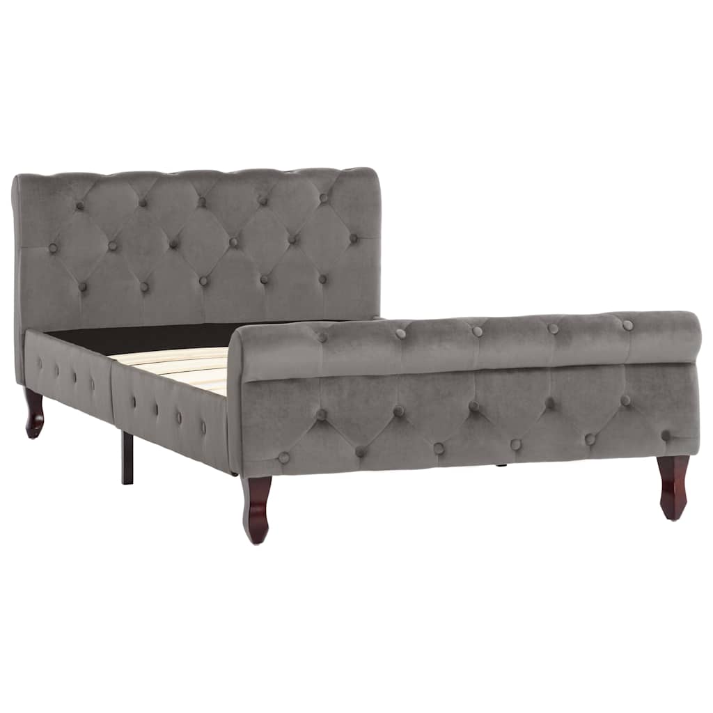 Vidaxl bedframe fluweel grijs 100x200 cm