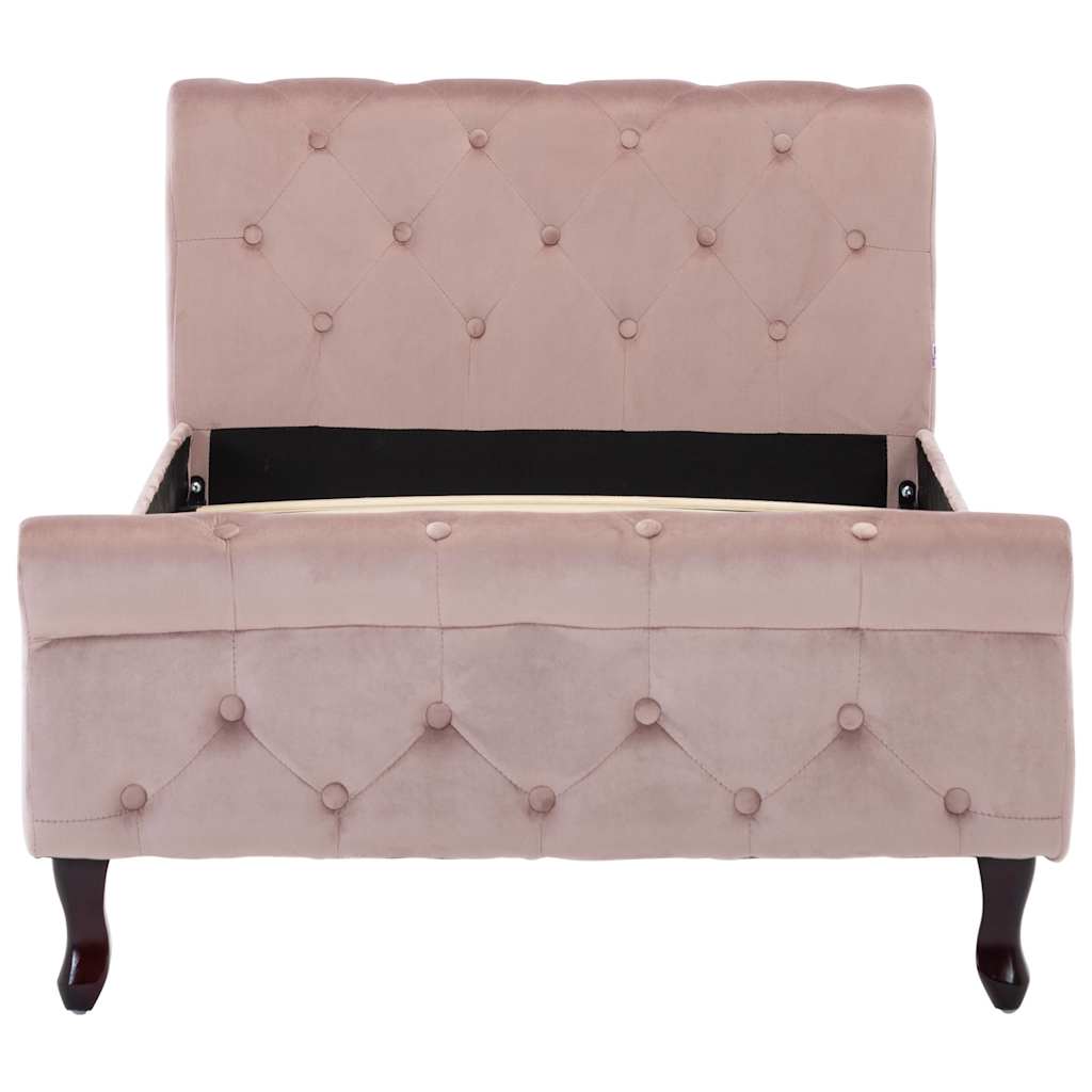 Vidaxl bedframe fluweel roze 90x200 cm
