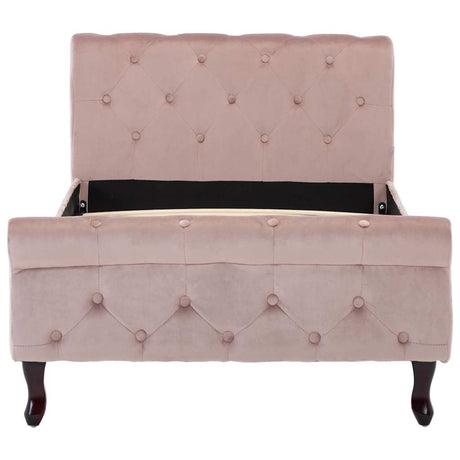Vidaxl bedframe fluweel roze 90x200 cm