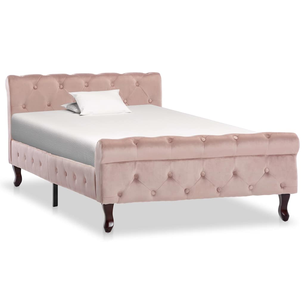 Vidaxl bedframe fluweel roze 100x200 cm