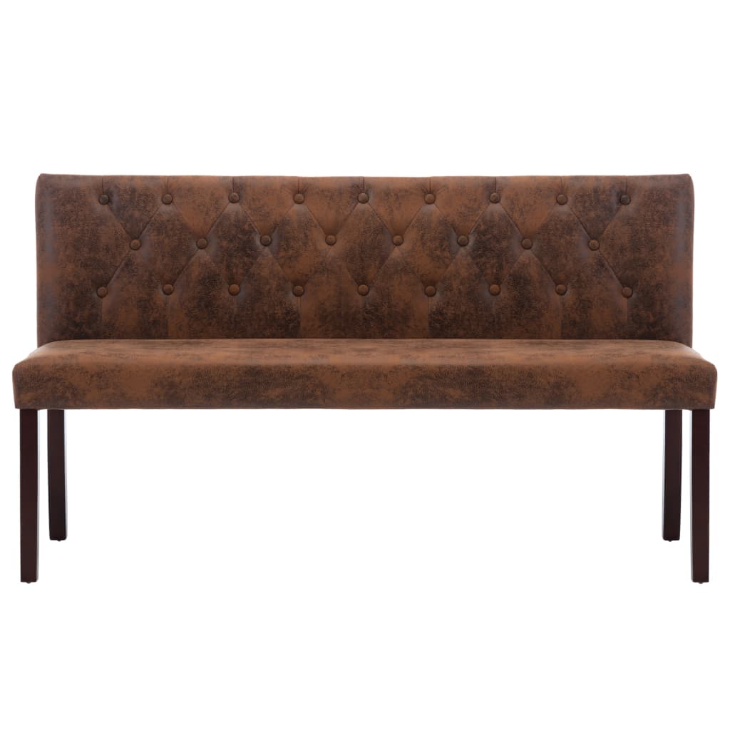 Vidaxl bankje 148,5 cm kunstsuède bruin