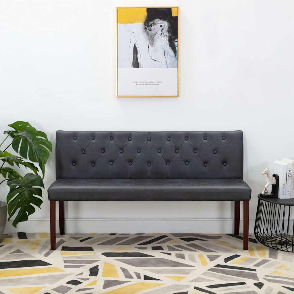 Vidaxl bankje 148,5 cm kunstsuède grijs