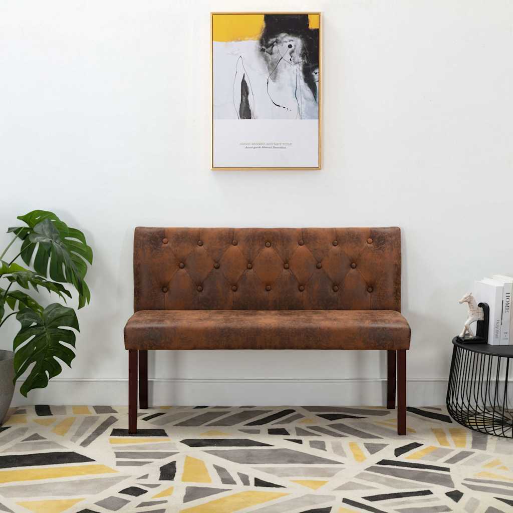 Vidaxl bankje 120 cm kunstsuède bruin