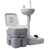 Vidaxl camps chambre et lavabo gris portable