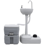 Vidaxl camps chambre et lavabo gris portable