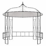 Vidaxl prieel rond 300x290 cm wit